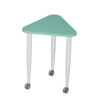 PLAYFORM 224 K modulární hravé stoly, mobilní, výška 750 mm, kovová podnož bílá, deska 25 mm, sněžně